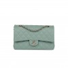 CHANEL MEDIUM CLASSIC DOUBLE FLAP BAG GREEN CAVIAR LIGHT GOLD HARDWARE (25*15*7cm)