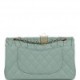 CHANEL MEDIUM CLASSIC DOUBLE FLAP BAG GREEN CAVIAR LIGHT GOLD HARDWARE (25*15*7cm)