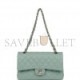 CHANEL MEDIUM CLASSIC DOUBLE FLAP BAG GREEN CAVIAR LIGHT GOLD HARDWARE (25*15*7cm)