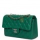 CHANEL SMALL CLASSIC DOUBLE FLAP BAG GREEN LAMBSKIN LIGHT GOLD HARDWARE (23*13*6cm)