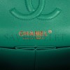 CHANEL SMALL CLASSIC DOUBLE FLAP BAG GREEN LAMBSKIN LIGHT GOLD HARDWARE (23*13*6cm)