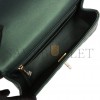 CHANEL MINI RECTANGULAR FLAP WITH TOP HANDLE DARK GREEN LAMBSKIN LIGHT GOLD HARDWARE (22*15*8cm)