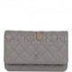 CHANEL WALLET ON CHAIN WOC GREY CAVIAR LIGHT GOLD HARDWARE (19*13*4cm)