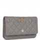 CHANEL WALLET ON CHAIN WOC GREY CAVIAR LIGHT GOLD HARDWARE (19*13*4cm)