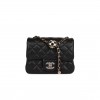 CHANEL PEARL CRUSH MINI SQUARE FLAP BAG BLACK LAMBSKIN LIGHT GOLD HARDWARE (17*14*8cm)