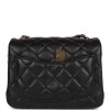 CHANEL PEARL CRUSH MINI SQUARE FLAP BAG BLACK LAMBSKIN LIGHT GOLD HARDWARE (17*14*8cm)