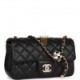 CHANEL PEARL CRUSH MINI RECTANGULAR FLAP BAG BLACK LAMBSKIN LIGHT GOLD HARDWARE (20*13*6cm)