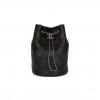 CHANEL MINI BUCKET BAG BLACK LAMBSKIN SILVER HARDWARE (19*14*14cm)