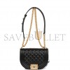 CHANEL SMALL BOY MESSENGER BAG BLACK CAVIAR ANTIQUE GOLD HARDWARE (18*12*7cm)