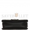 CHANEL SMALL BOY BAG BLACK CALFSKIN AND PEARL SILVER HARDWARE (20*12*8cm)