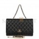 CHANEL FANTASY PEARLS LARGE EVENING FLAP BAG BLACK LAMBSKIN LIGHT GOLD HARDWARE (25*15*8cm)