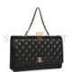 CHANEL FANTASY PEARLS LARGE EVENING FLAP BAG BLACK LAMBSKIN LIGHT GOLD HARDWARE (25*15*8cm)