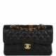 CHANEL SMALL CLASSIC DOUBLE FLAP BLACK CAVIAR GOLD HARDWARE (23*13*6cm)