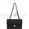 CHANEL SMALL CLASSIC DOUBLE FLAP BLACK CAVIAR GOLD HARDWARE (23*13*6cm)