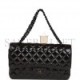 CHANEL MEDIUM CLASSIC DOUBLE FLAP BAG SO BLACK CRUMPLED CALFSKIN BLACK HARDWARE (25*15*7cm)