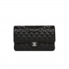 CHANEL MEDIUM CLASSIC DOUBLE FLAP BAG BLACK QUILTED CAVIAR SILVER HARDWARE (25*15*7cm)