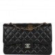 CHANEL JUMBO CLASSIC DOUBLE FLAP BAG BLACK CAVIAR GOLD HARDWARE (30*20*9cm)