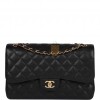 CHANEL JUMBO CLASSIC DOUBLE FLAP BAG BLACK CAVIAR GOLD HARDWARE (30*20*9cm)