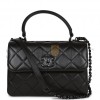 CHANEL LARGE TRENDY CC BAG SO BLACK LAMBSKIN BLACK HARDWARE (25*17*12cm)