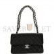 CHANEL SMALL CLASSIC DOUBLE FLAP BLACK CAVIAR SILVER HARDWARE (23*13*6cm)