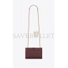 YSL ENVELOPE SMALL BAG IN MIX MATELASS&EACUTE; GRAIN DE POUDRE EMBOSSED LEATHER 600195BOW916475 (21*13*6cm)