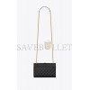 YSL ENVELOPE SMALL BAG IN MIX MATELASS&EACUTE; GRAIN DE POUDRE EMBOSSED LEAT 600195BOW911000 (21*13*6cm)