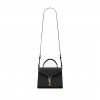 YSL CASSANDRA MINI TOP HANDLE BAG IN GRAIN DE POUDRE EMBOSSED LEATHER 623930BOW0W1000 (20*16*7.5cm)