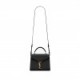 YSL CASSANDRA MINI TOP HANDLE BAG IN GRAIN DE POUDRE EMBOSSED LEATHER 623930BOW0W1000 (20*16*7.5cm)