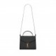 YSL CASSANDRA MEDIUM TOP HANDLE BAG IN GRAIN DE POUDRE EMBOSSED LEATHER 623931BOW0W1000 (24.5*20*11.5cm)