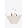 YSL RIVE GAUCHE TOTE BAG IN CANVAS AND VINTAGE LEATHER 735728FABJN9087 (50*30*12cm)