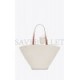 YSL RIVE GAUCHE TOTE BAG IN CANVAS AND VINTAGE LEATHER 735728FABJN9087 (50*30*12cm)