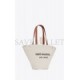 YSL RIVE GAUCHE TOTE BAG IN CANVAS AND VINTAGE LEATHER 735728FABJN9087 (50*30*12cm)