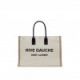 YSL RIVE GAUCHE TOTE BAG IN LINEN AND LEATHER 499290FAABR9054 (48*36*16cm)