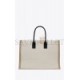 YSL RIVE GAUCHE TOTE BAG IN LINEN AND LEATHER 499290FAABR9054 (48*36*16cm)