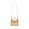 YSL CASSANDRA MINI TOP HANDLE BAG IN RAFFIA AND VEGETABLE-TANNED LEATHER 623930FAA7D9783 (20*16*7.5cm)