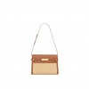 YSL MANHATTAN SHOULDER BAG IN RAFFIA AND VEGETABLE-TANNED LEATHER 579271FAA7D9783 (29*20*7.5cm)