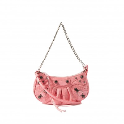 BALENCIAGA PINK LE CAGOLE MINI CROC-EFFECT LEATHER SHOULDER BAG  BALENCIAGA  MATCHESFASHION US (20*10*3.5cm)