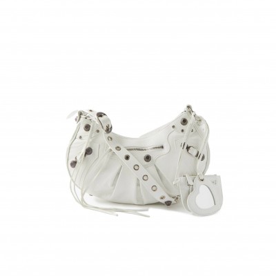 BALENCIAGA WHITE CAGOLE S LEATHER SHOULDER BAG  BALENCIAGA  MATCHESFASHION US (25*17.7*6cm)