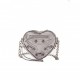 BALENCIAGA SILVER LE CAGOLE HEART METALLIC-LEATHER CROSS-BODY BAG  BALENCIAGA  MATCHESFASHION US (16*14*4cm)