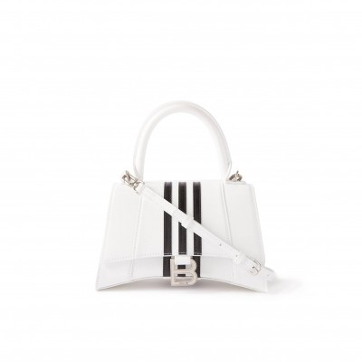 BALENCIAGA WHITE X ADIDAS HOURGLASS XS STRIPED LEATHER HANDBAG  BALENCIAGA  MATCHESFASHION US (19*12.1*7.6cm)