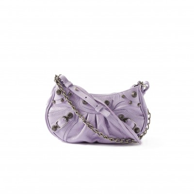 BALENCIAGA PURPLE LE CAGOLE MINI LEATHER SHOULDER BAG  BALENCIAGA  MATCHESFASHION US (20*10*3.8cm)