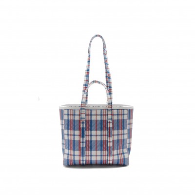 BALENCIAGA PRINT BARBES CHECKED EMBOSSED-LEATHER TOTE BAG  BALENCIAGA  MATCHESFASHION US (38.1*28*14cm)