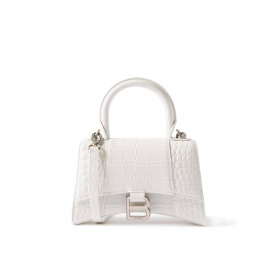 BALENCIAGA WHITE LADY FLAP S CROCODILE-EFFECT SHOULDER BAG  BALENCIAGA  MATCHESFASHION US (21.8*14.2*8.8cm)