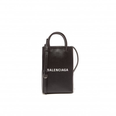 BALENCIAGA BLACK SHOPPING MINI LEATHER CROSS-BODY BAG  BALENCIAGA  MATCHESFASHION US (18*12.4*4.8cm)