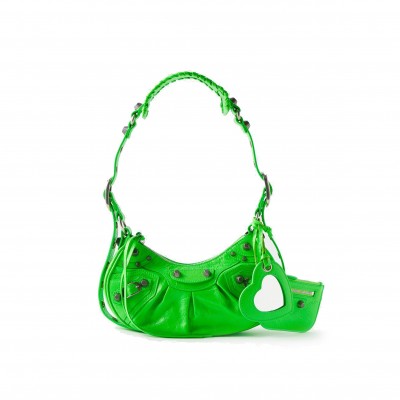 BALENCIAGA GREEN LE CAGOLE XS LEATHER SHOULDER BAG  BALENCIAGA  MATCHESFASHION US (25.6*11.4*7.3cm)