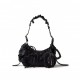 BALENCIAGA BLACK LE CAGOLE XS RUFFLED SPANDEX SHOULDER BAG  BALENCIAGA  MATCHESFASHION US (25.6*11.4*7.3cm)