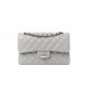 CHANEL CAVIAR QUILTED SMALL DOUBLE FLAP GREY ROSE GOLD HARDWARE (23*13*6cm)