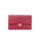 CHANEL CAVIAR QUILTED SMALL DOUBLE FLAP DARK PINK GOLD HARDWARE (23*13*6cm)