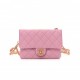 CHANEL SHINY CAVIAR PICK ME UP FLAP BELT BAG PINK GOLD HARDWARE (17*11*5cm)