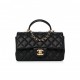 CHANEL CAVIAR QUILTED MINI TOP HANDLE RECTANGULAR FLAP BLACK GOLD HARDWARE (20*12*7cm)